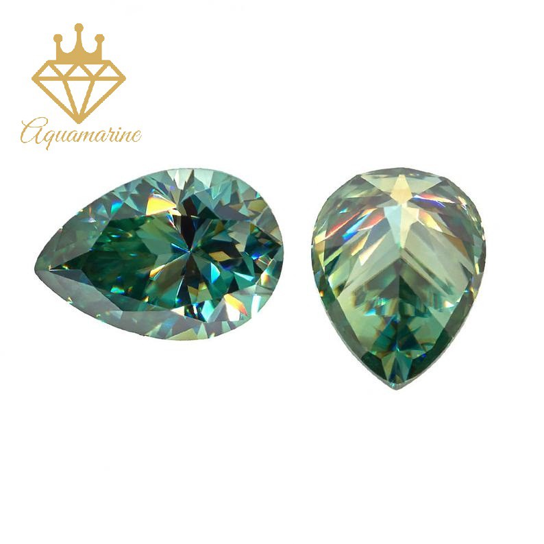 Kim cương nhân tạo Moissanite Pear Green