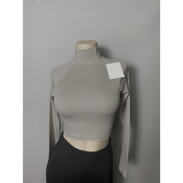 Áo croptop cổ lọ tay dài DUDULAN Áo thun dài tay cổ lọ chất cotton | BigBuy360 - bigbuy360.vn