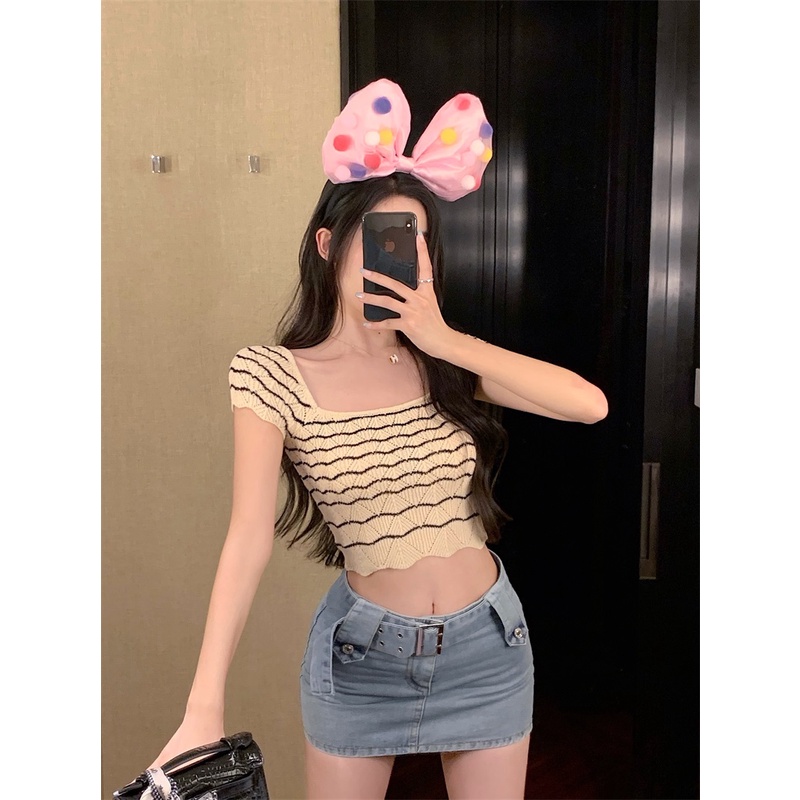 NRVP Áo Khoác Cardigan Dệt Kim Tay Ngắn Dáng Rộng Thiết Kế Mới Thời Trang Theo Phong Cách Hàn Quốc