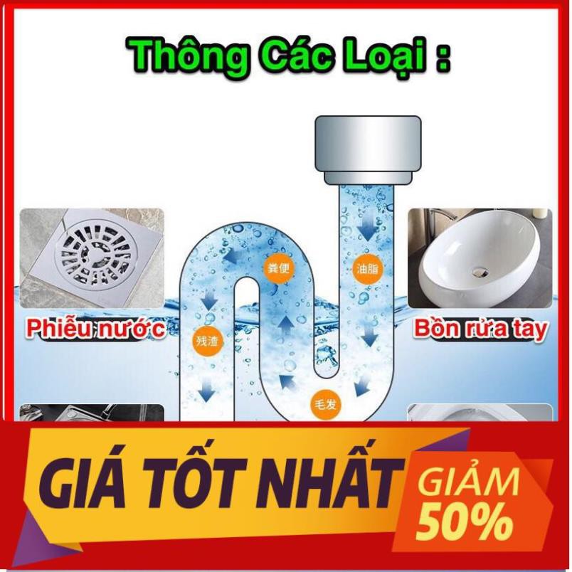 Bột thông tắc cống bồn cầu thần thánh siêu gói thuốc cho đường ống rửa bát dầu mỡ bể phốt nghẹt cực mạnh