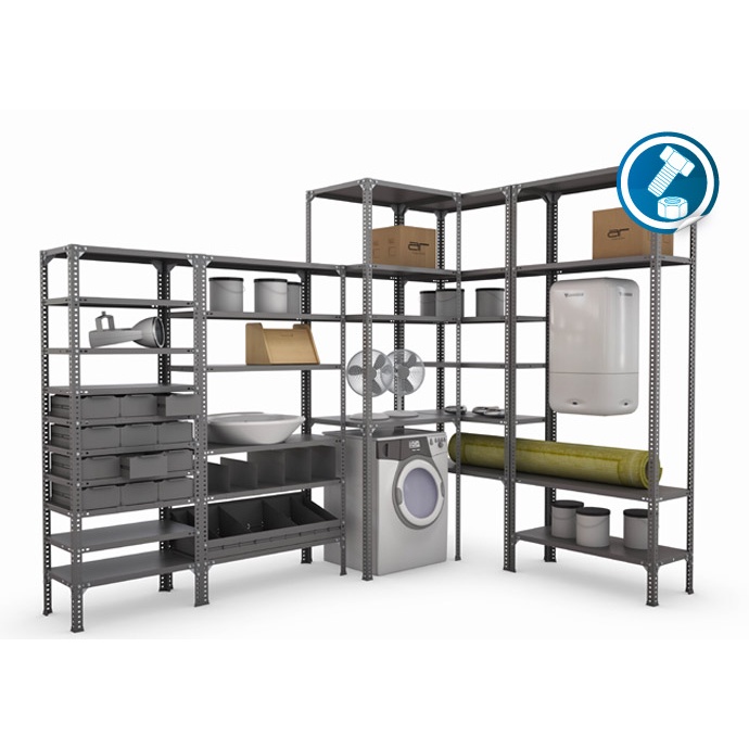 Kệ sắt v lỗ lắp ghép đa năng, kệ kho hàng gia dụng 3, 4, 5, 6 tầng .Kt : Dài 60cm, Rộng 30cm