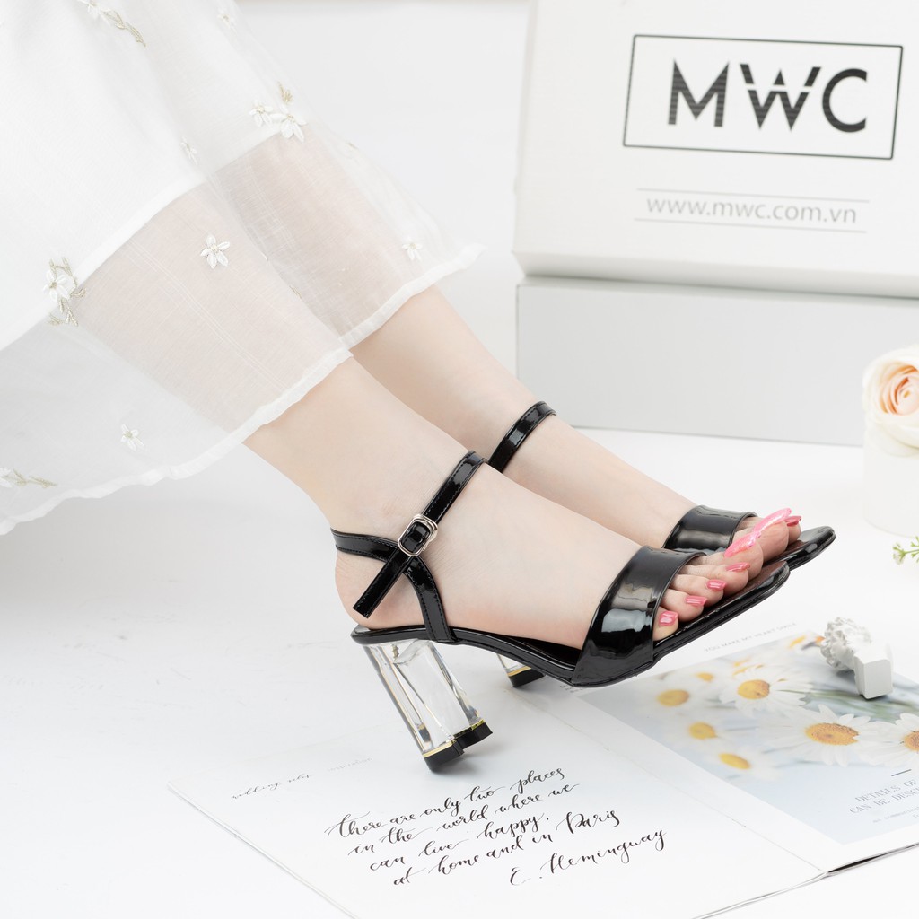 Giày Cao Gót Nữ MWC Đế Thuỷ Tinh 7CM Quai Ngang Thanh Lịch NUCG -3967