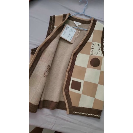 Áo gile len Coffee Beans