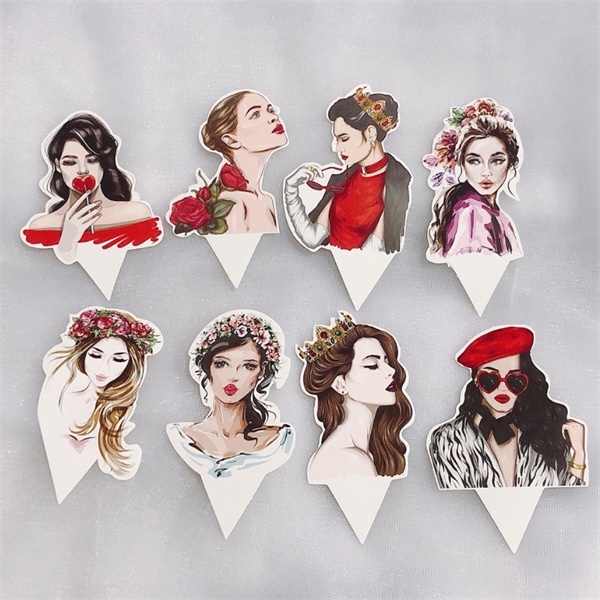 Set que giấy-8/3-tag 8 cô gái sành điệu(combo 2) (set)