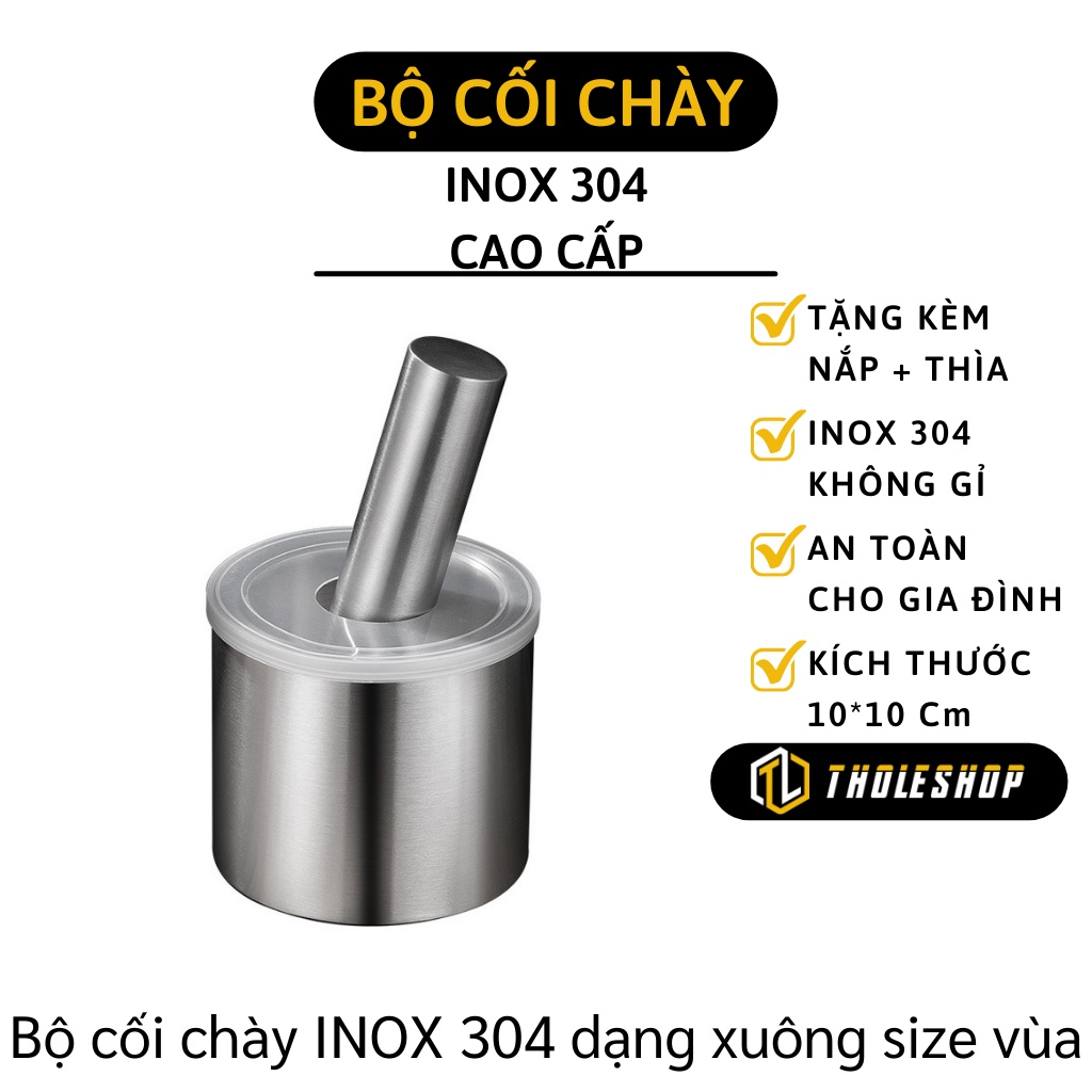 Bộ Cối Chày Inox 304 Không Gỉ Tặng Muỗng Và Nắp Chống Văng Khi Sử Dụng Hàng Cao Cấp Nhiều Size 9354