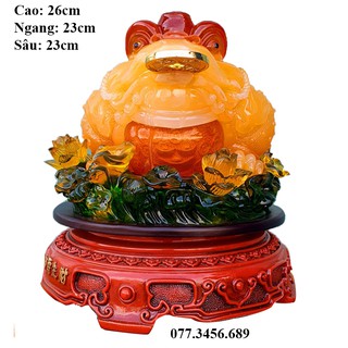 Cóc Ngậm Tiền Màu Vàng Cao Cấp cao 26cm