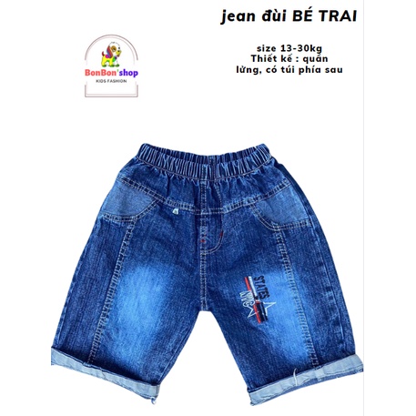 (13-35kg)quần jean đùi lửng cho bé trai mềm đẹp