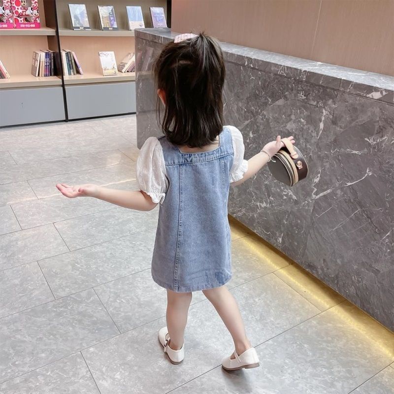 Đầm Công Chúa Chất Liệu denim Mỏng Phong Cách Phương Tây Mới 2021 Cho Bé Gái