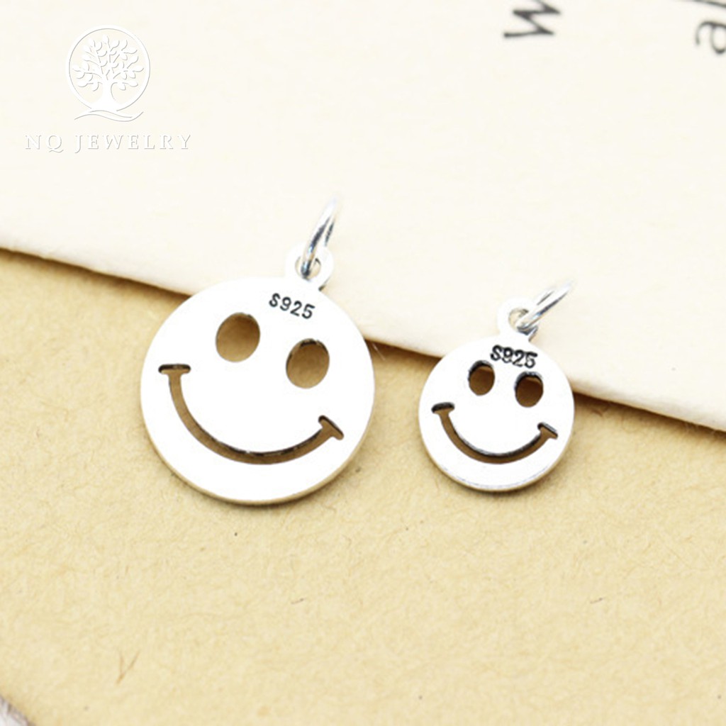 Charm bạc hình mặt cười treo - NQ Jewelry