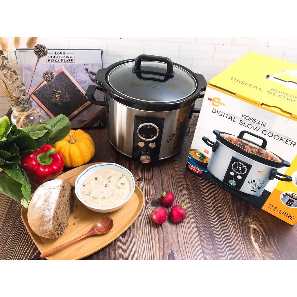 Nồi nấu cháo BB Cooker 2,5L Hàn Quốc Máy bấm điện- BH 1 Năm