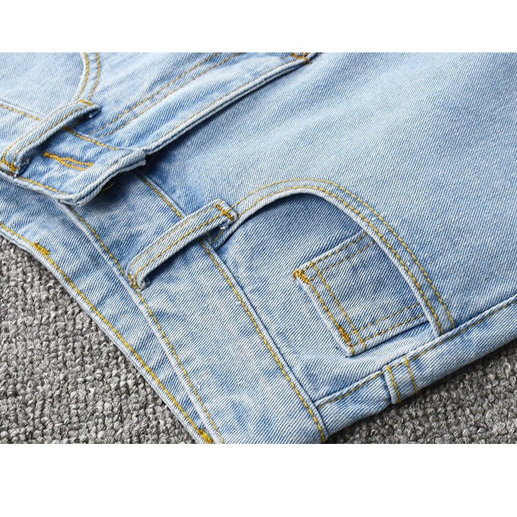 Quần short denim SUXI lưng cao ống rộng thiết kế mới thời trang mùa hè cho nữ