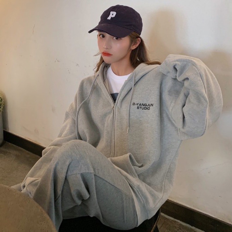 Khoác nỉ, hoodie basic trơn tay dài dáng rộng Hàn Quốc 💕
