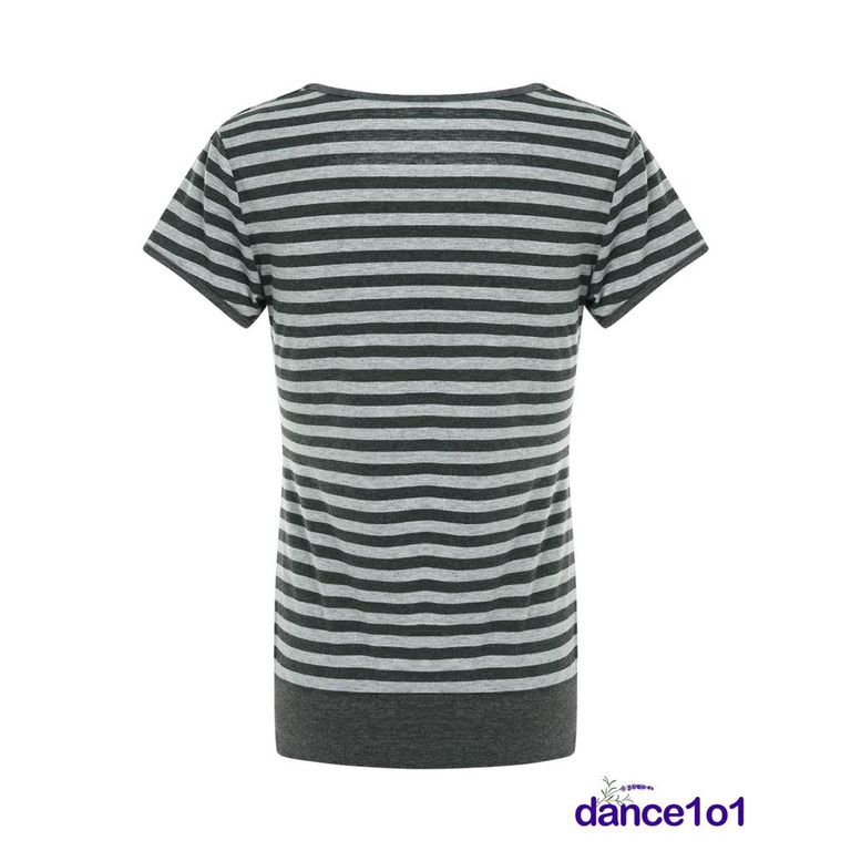 ✫Ex✤Áo Thun Tay Ngắn In Họa Tiết Kẻ Sọc Thời Trang Mùa Hè Cho Nữ