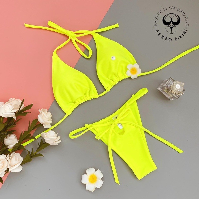 BIKINI MÙA HÈ 2 MẢNH TAM GIÁC NHIỀU MÀU (BAMBO BIKINI)