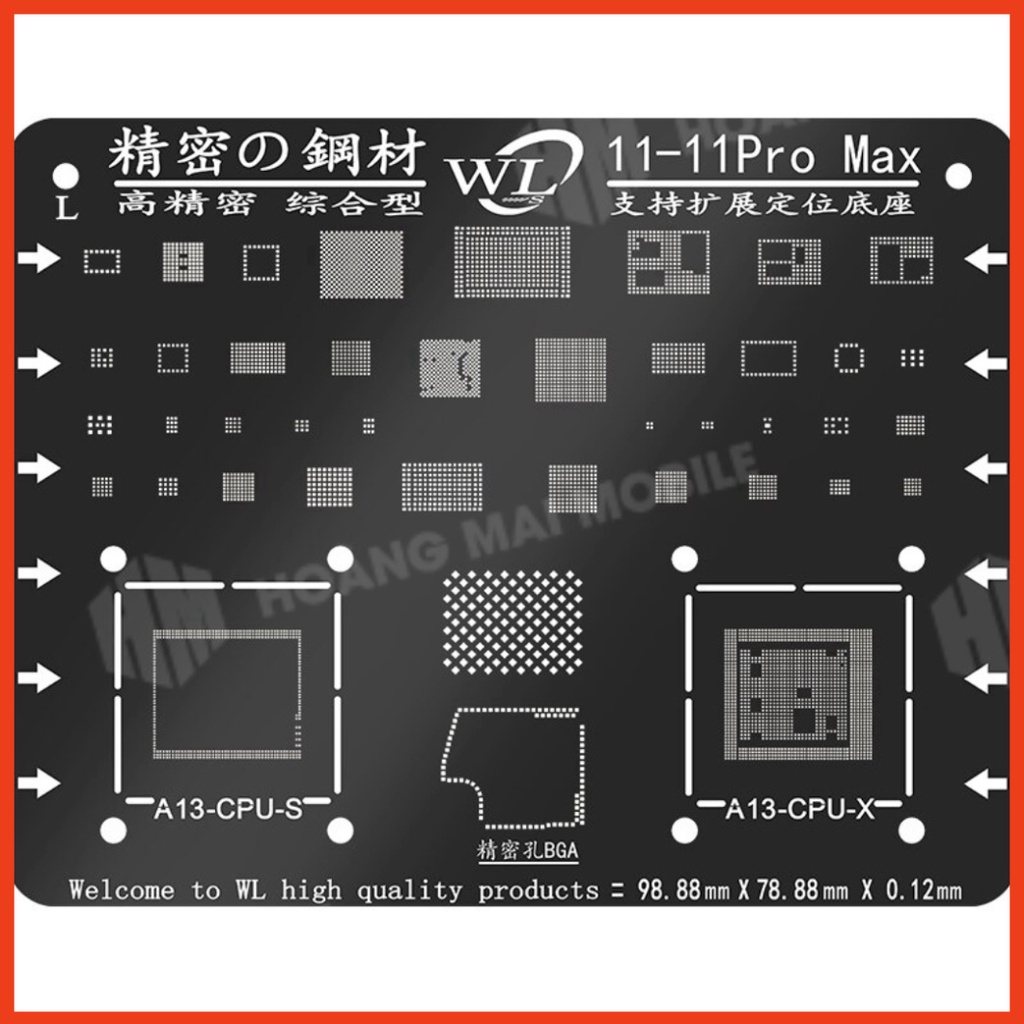 Vỉ WL ĐEN làm chân IC iP 6G đến 13PM