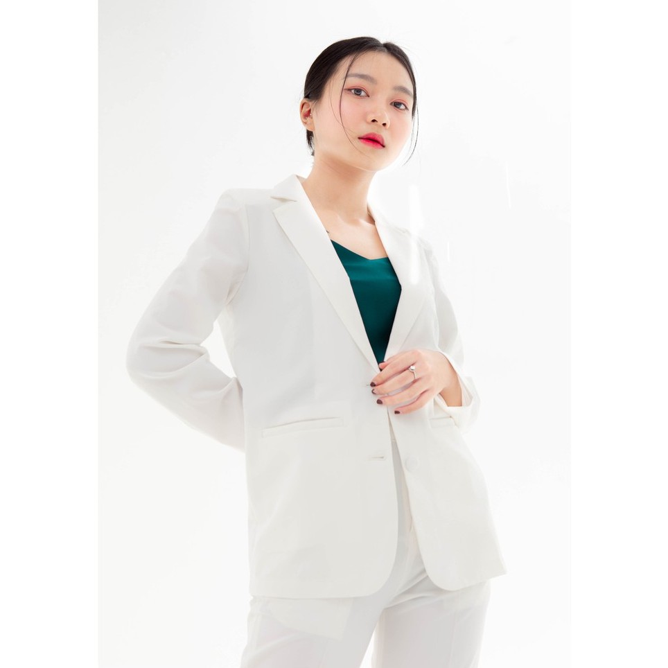 Áo vest nữ blazer KHÀN áo khoác blazer vest nữ trắng tà bầu công sở tay dài 1 lớp phong cách Hàn Quốc | BigBuy360 - bigbuy360.vn