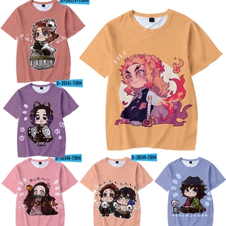 Demon Slayer Kimetsu No Yaiba Thanh Gươm Diệt Quỷ Áo Thun Children's T-shirt Summer Short-sleeved Cartoon T-shirt