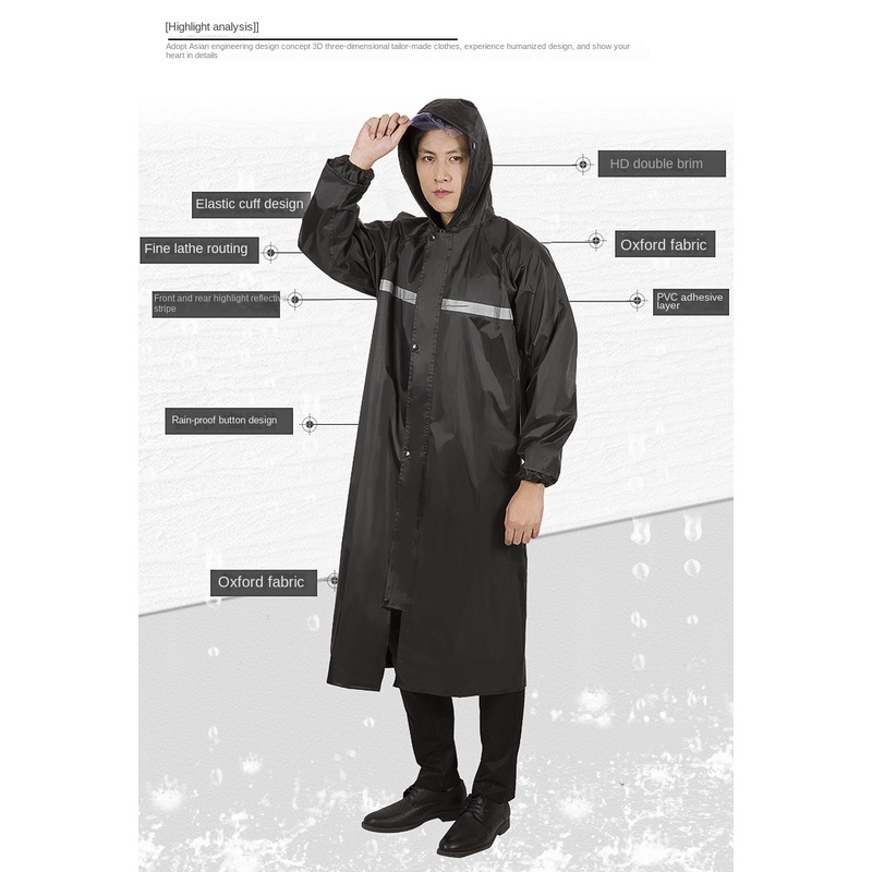 Áo Mưa Vải Oxford Phản Quang Dành Cho Người Lớn