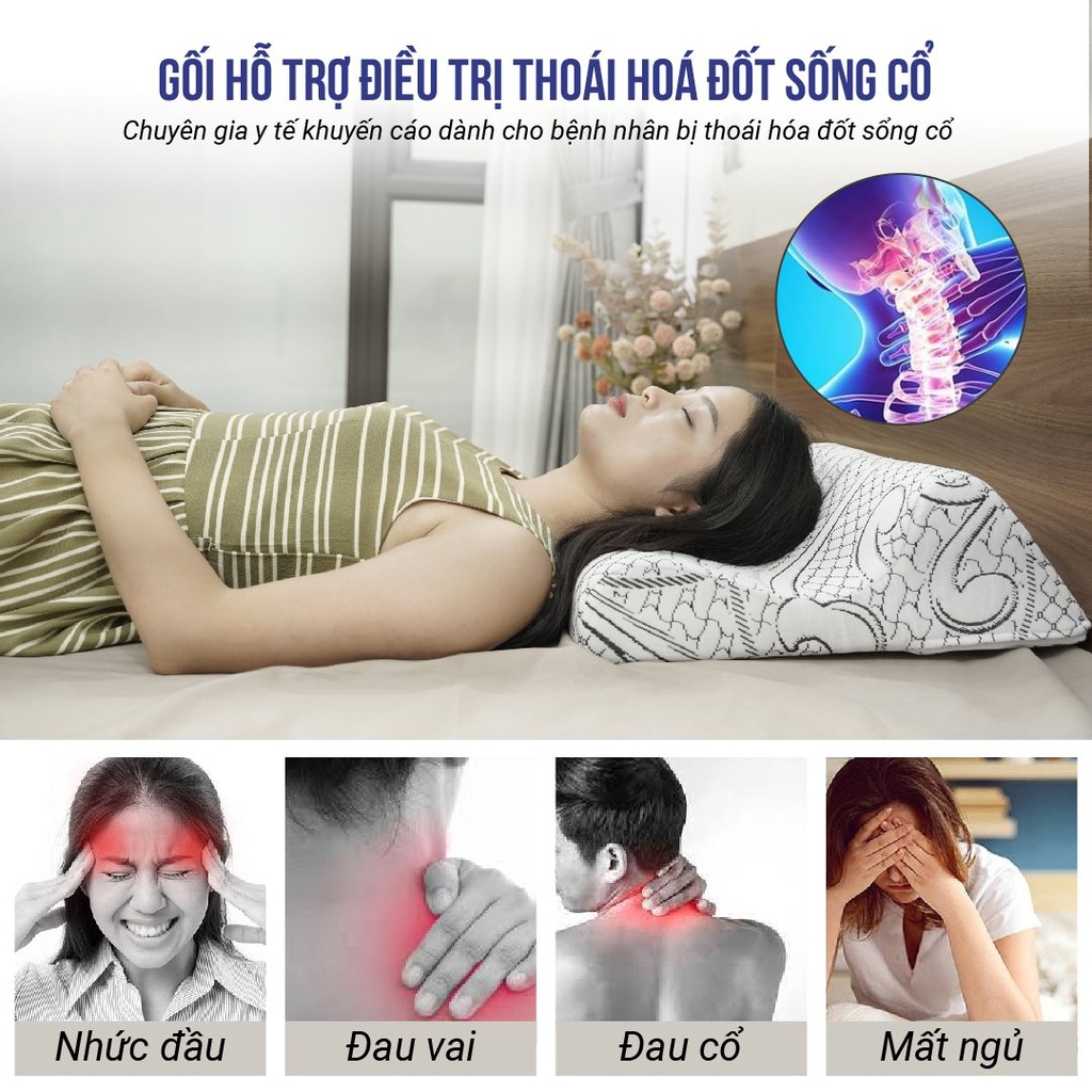 Gối hỗ trợ điều trị thoái hóa cột sống cổ-Thương hiệu AIRU