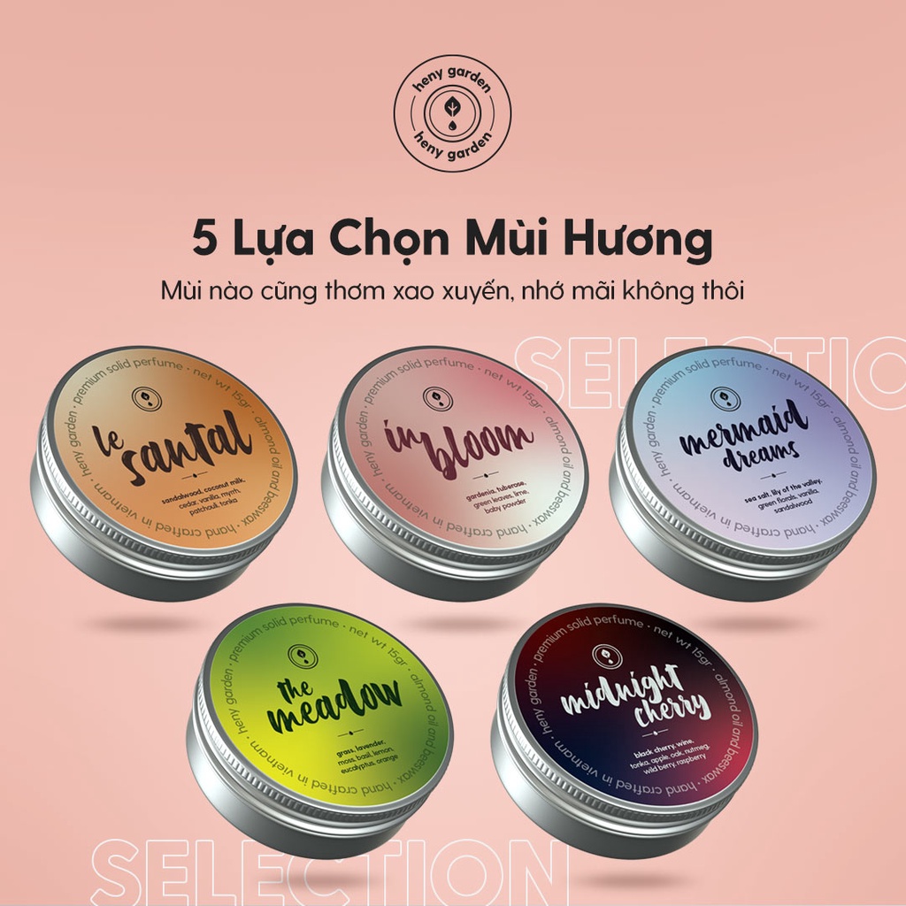 Nước Hoa Khô Nữ Dạng Sáp Heny Garden 15Gr  Tiện Dụng Nhỏ Gọn