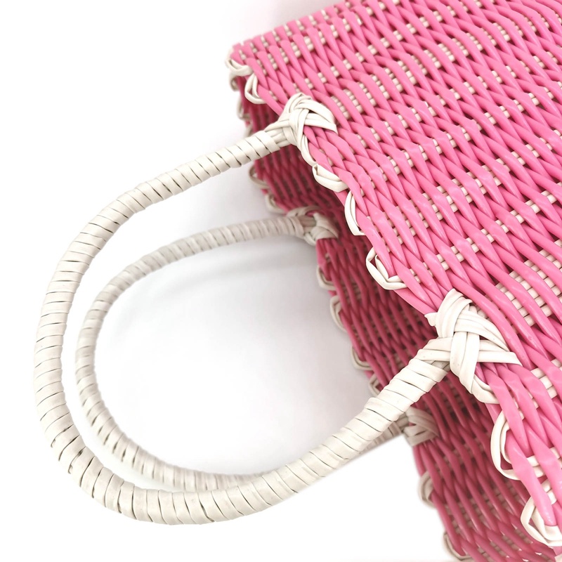 Giỏ Đan Mây Bằng Nhựa Thủ Công Tiện Dụng Mang Theo Dã Ngoại