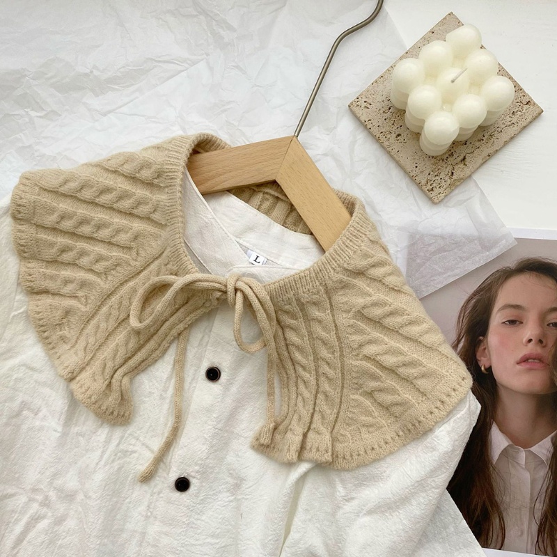 Khăn Choàng Cổ Đan Móc Kẻ Sọc Giữ Ấm Thời Trang Cho Nữ