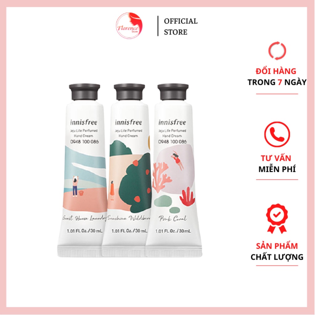 Kem dưỡng da tay, làm mềm da Innisfree Jeju Life Perfumed Hand Cream 30ml