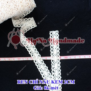 Ren chỉ nâu kem trang trí