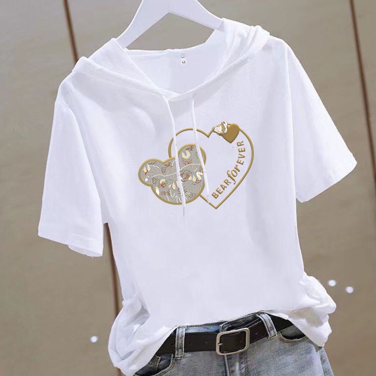 Áo Hoodie Ngắn Tay Form Rộng Phong Cách Hàn Quốc Thời Trang Dành Cho Nữ