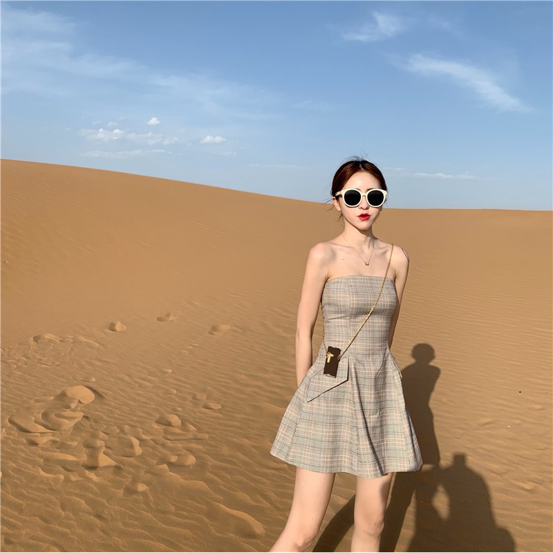 (ORDER) VÁY NGẮN NỮ cúp ngực caro / Đầm DỰ TIỆC BODY xoè ulzzang style