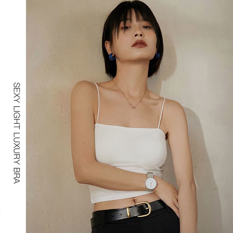 Áo 2 Dây Sợi Bún Có Đệm Ngực, Áo Bra 2 Dây Mảnh Dáng Lửng, Áo Dây Bún Áo Croptop