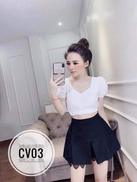 Quần váy phối ren BIGSIZE CV03