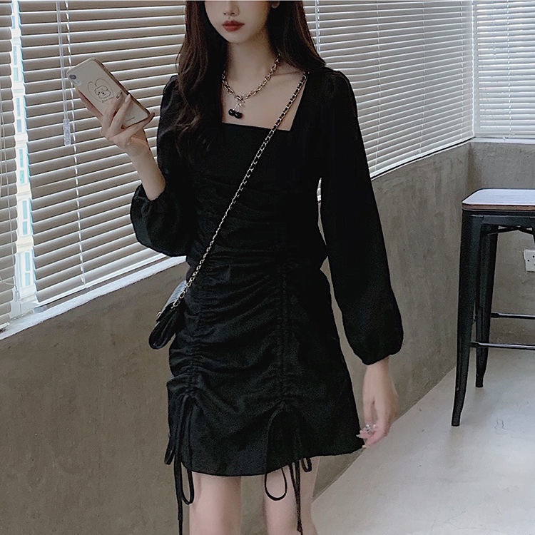 Đầm Dáng Ôm Xếp Ly Quyến Rũ Thời Trang Pháp Cho Nữ