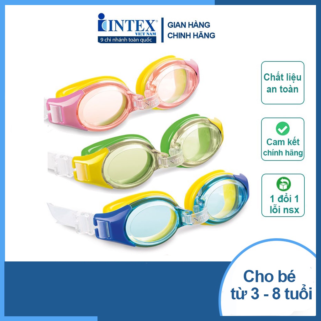 Kính bơi trẻ em CHÍNH HÃNG thương hiệu Intex cho bé từ 3-8 tuổi 55601/55602/55603, chất liệu an toàn, bền chắc