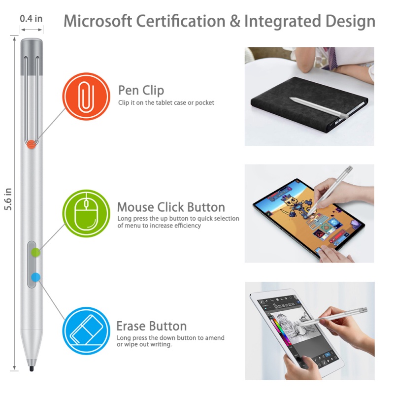 Bút cảm ứng thông minh HDOORLINK dành cho Laptop HP Envy X360 ASUS/Microsoft Surface Pro 3/4/5/6/7/X Surface Go Book 3