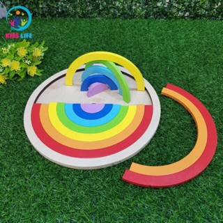 Giáo Cụ Montessori - Bộ Ghép Hình Cầu Vồng Tư Duy Logic - Đồ Chơi Giáo Dục