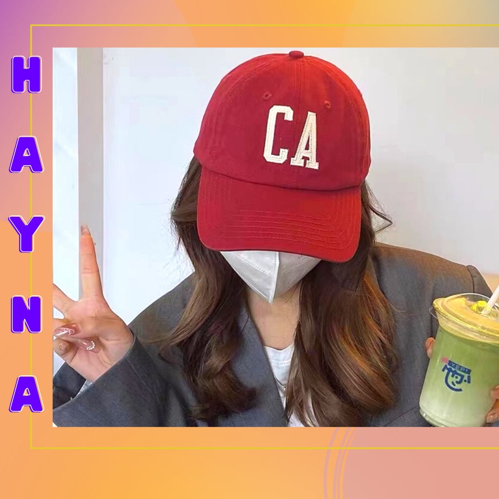 Nón nữ, mũ lưỡi trai, nón kết in chữ CA, đi học đi chơi, phong cách Ulzzang, unisex nam nữ, M42 Hayna Hats