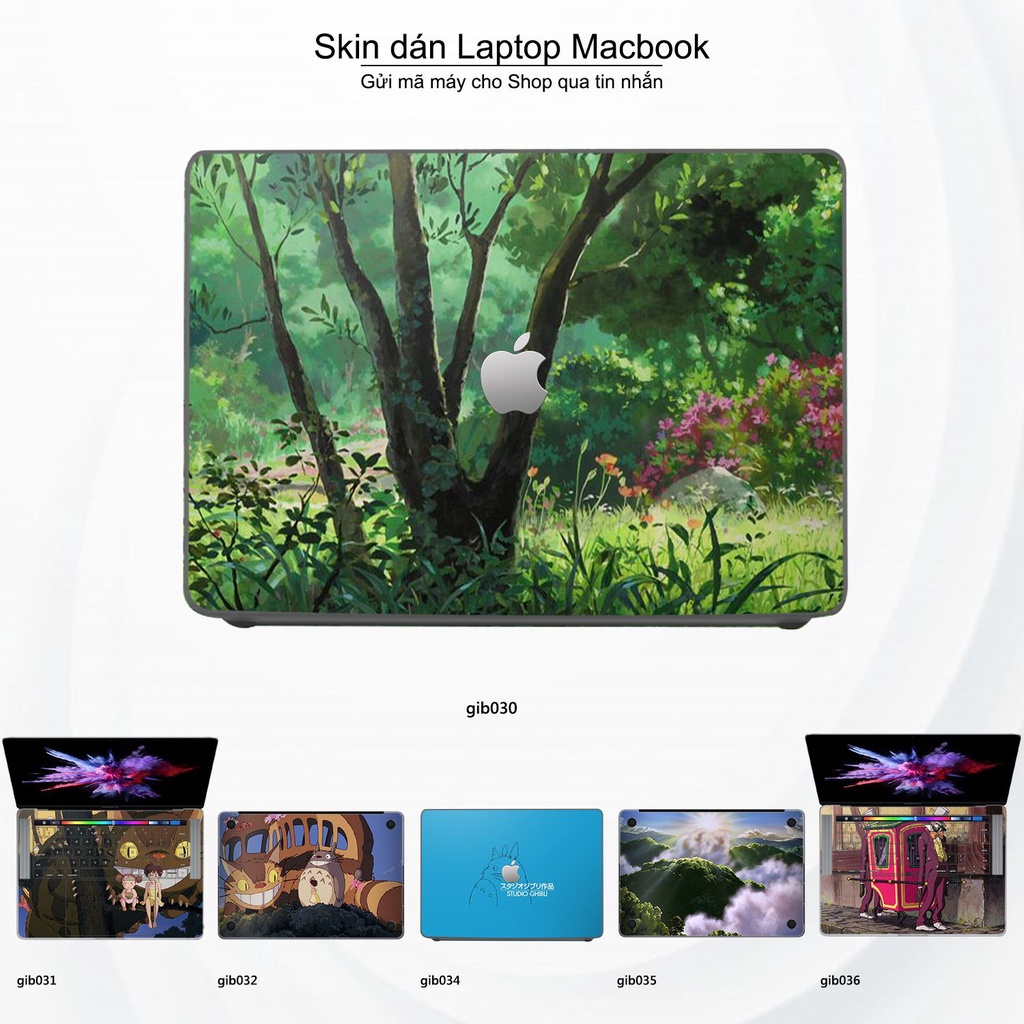 Skin dán Macbook mẫu Ghibli movies (đã cắt sẵn, inbox mã máy cho shop)