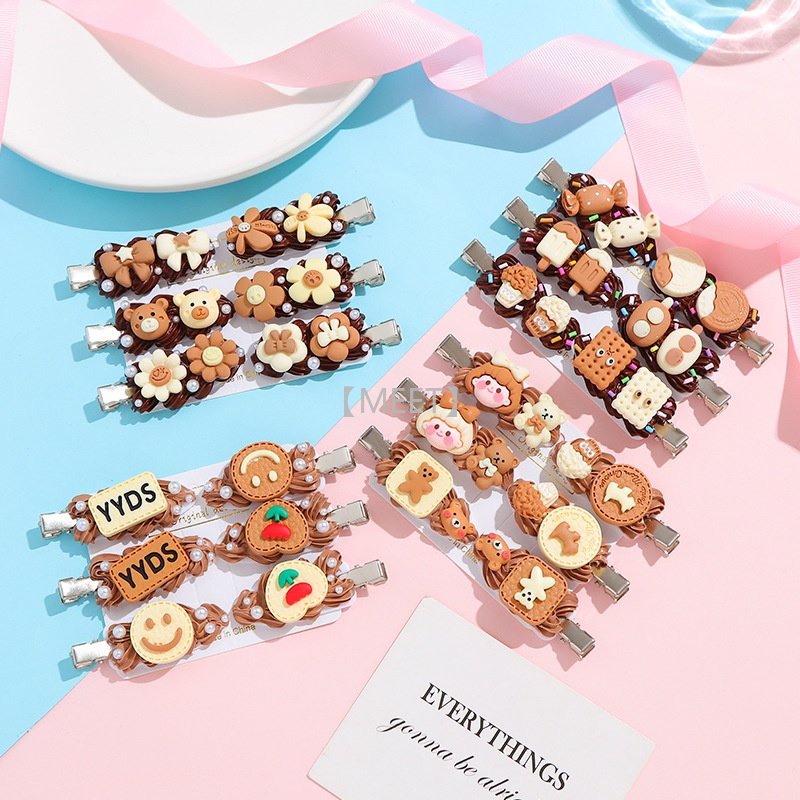 Bộ Phụ Kiện Làm Đồ Trang Sức/ Kẹp Tóc/ Kẹp Tóc Hình Búp Bê Hoạt Hình DIY Bằng Nhựa Resin