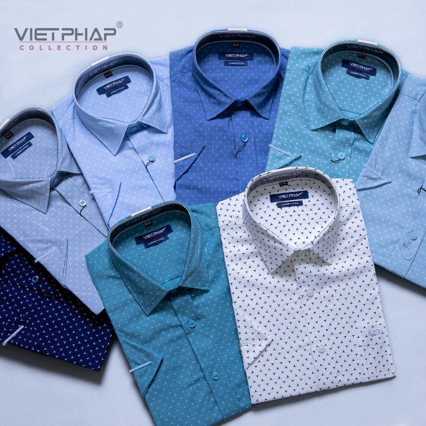 Áo Sơ Mi Nam Tay Ngắn Vạt Ngang Vải Bamboo Cao Cấp  Việt Pháp  9401. Thấm Hút Mồ Hôi, Chống Tia UV - Hàng Chính Hãng