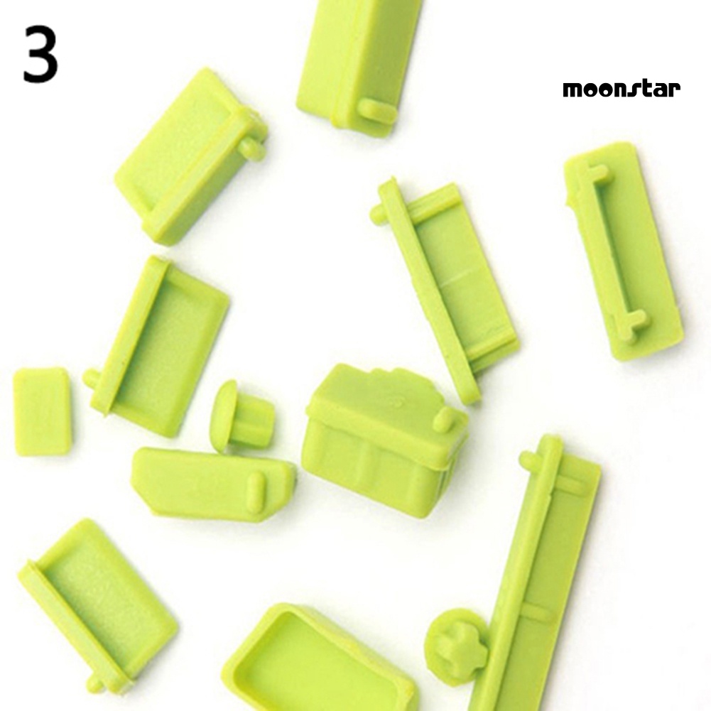 Set 13 nút bịt cổng cắm máy tính xách tay/ máy tính bảng chống bụi làm bằng silicon chuyên dùng
