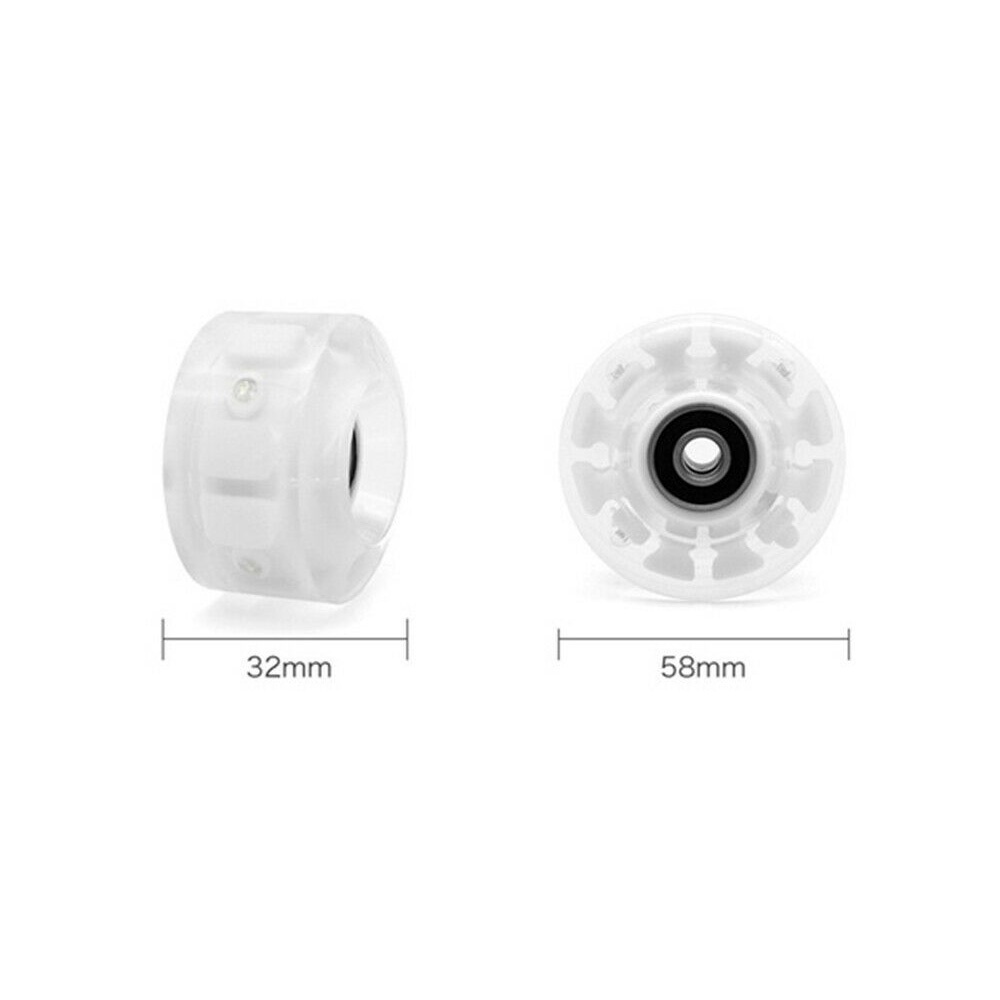 Set 4 Bánh Xe Trượt Patin Có Đèn Led Phát Sáng Nhiều Màu Sắc 58mm X 32mm