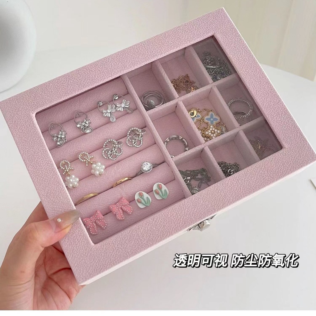 Hộp Lưu Trữ đồ Trang Sức Flannel Dung Lượng Lớn Vòng Cổ Hộp đựng Bông Tai Hộp đựng đồ Trang Sức Nâng Cao Hộp đựng đồng Hồ đựng Bụi Hộp đựng đồng Hồ