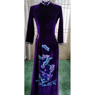 ĐẶT MAY ÁO DÀI NHUNG ĐÍNH ĐÁ PHALE