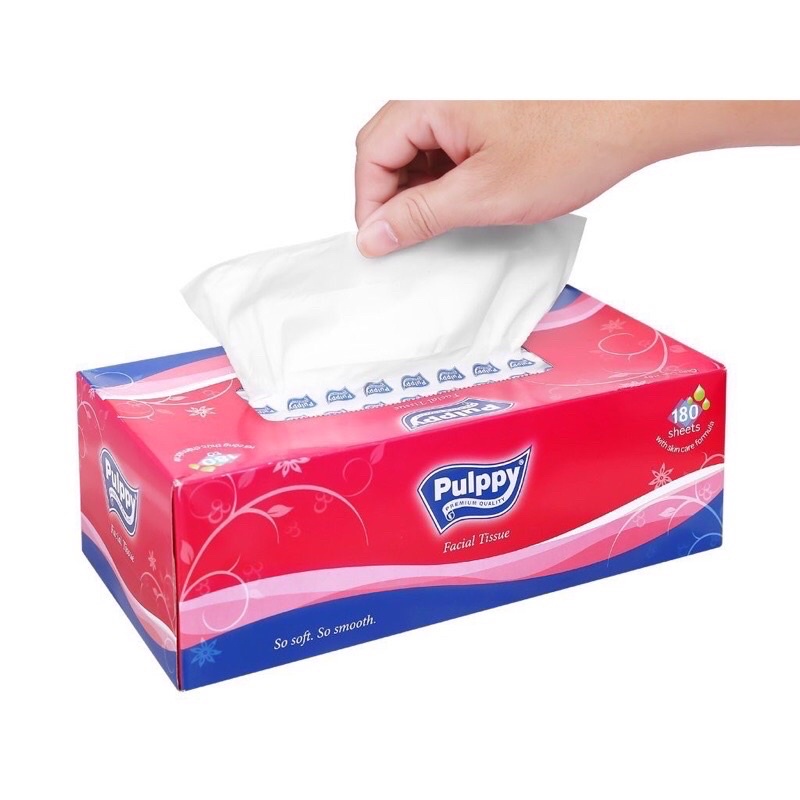 1 hộp khăn giấy rút Pulppy cao cấp 180 tờ/ khăn ăn/ khăn giấy vệ sinh