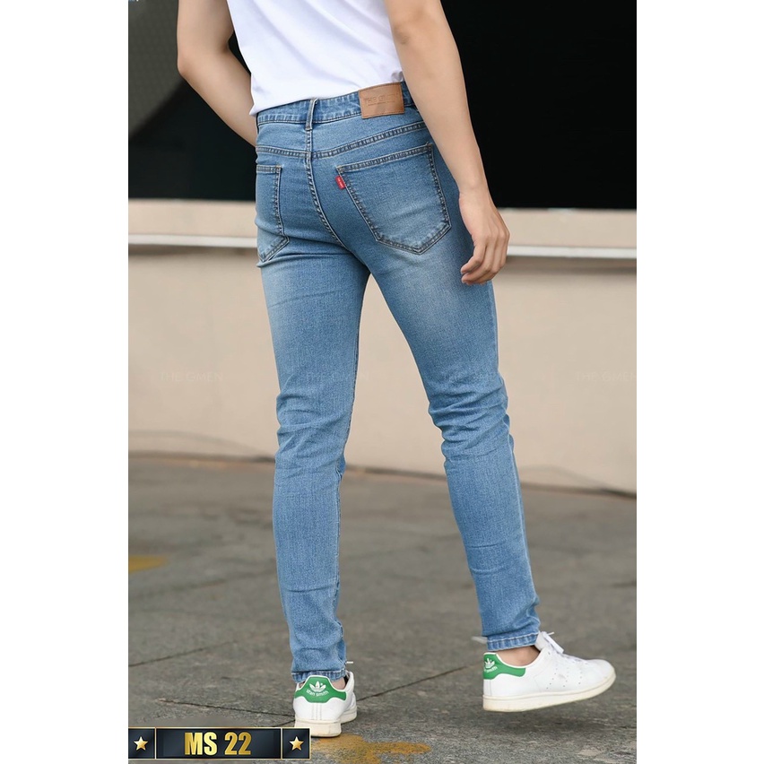 Quần jean nam co giãn 4 chiều, quần bò trơn dáng ôm chất vải cao cấp CAROLLSTORE MS22
