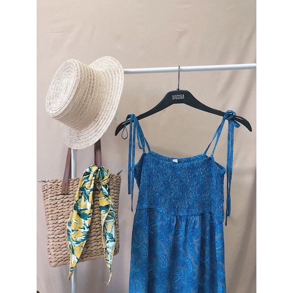 Đầm maxi size S,M xanh coban