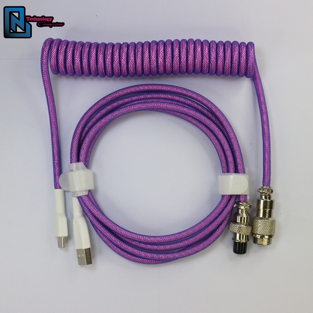 Dây USB A Type C Bàn Phím Cơ Sản Phẩm Handmade Dạng Xoắn Lò Xo Sử Dụng GX12