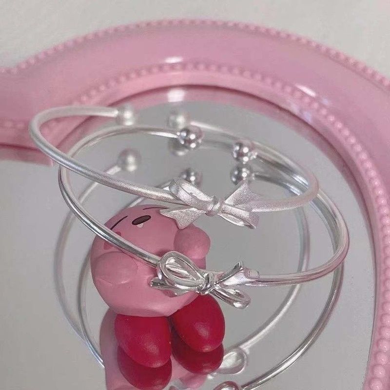 Vòng tay bạc 925 sterling phối nơ phong cách công chúa dành cho nữ