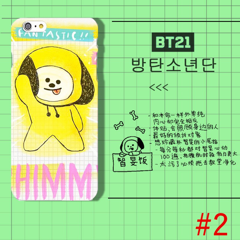 Ốp điện thoại chống sốc hình hoạt hình KPOP BTS cho iPhones 5/5S/6S/6P/6SP/7/7P/8/8P/X/Samsung S6/S6 Edge/S7/S7 Edge